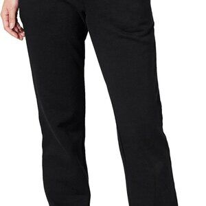 Cozy Plus Size Women's Straight Leg Fleece Sweatpants with Drawstring - Black